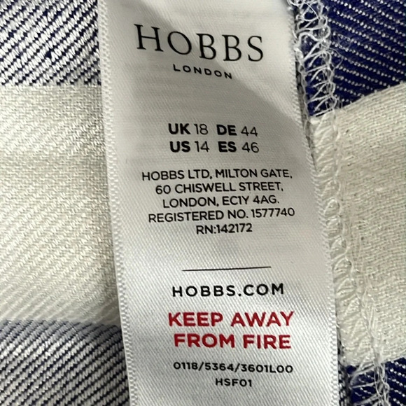 Hobbs London Aria Pleated Flax & Viscose Striped Dress - Size 14 - Picture 8 of 9